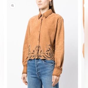 Ermanno Scervino embroidered sheepskin jacket Size 36 US Small